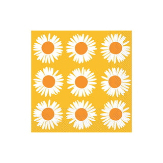 ihr SINCE 1977 Disposable Napkin, 5" x 5", Auringonkukka Orange/Yellow