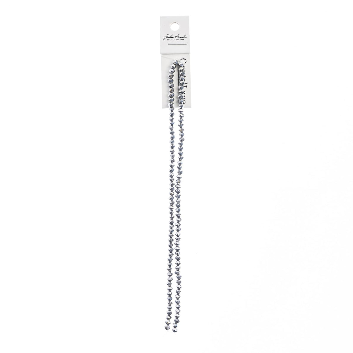 John Bead Craft Bead, 3mm x 4mm, Opaque Silver Iris
