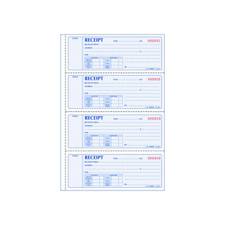 Rediform Formguard Money Receipt Book, 2.75 x 7 Inch, 4x100 Receipts (8L808R)