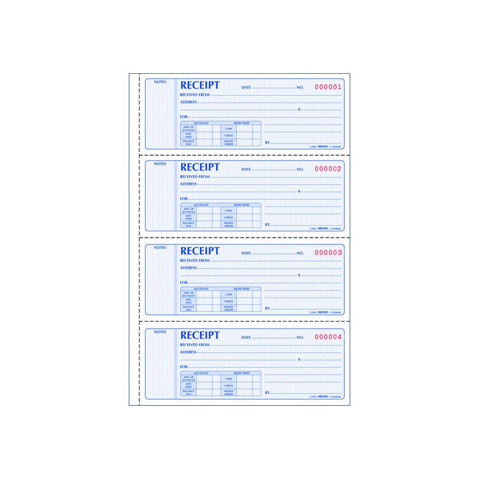 Rediform Formguard Money Receipt Book, 2.75 x 7 Inch, 4x100 Receipts (8L808R)