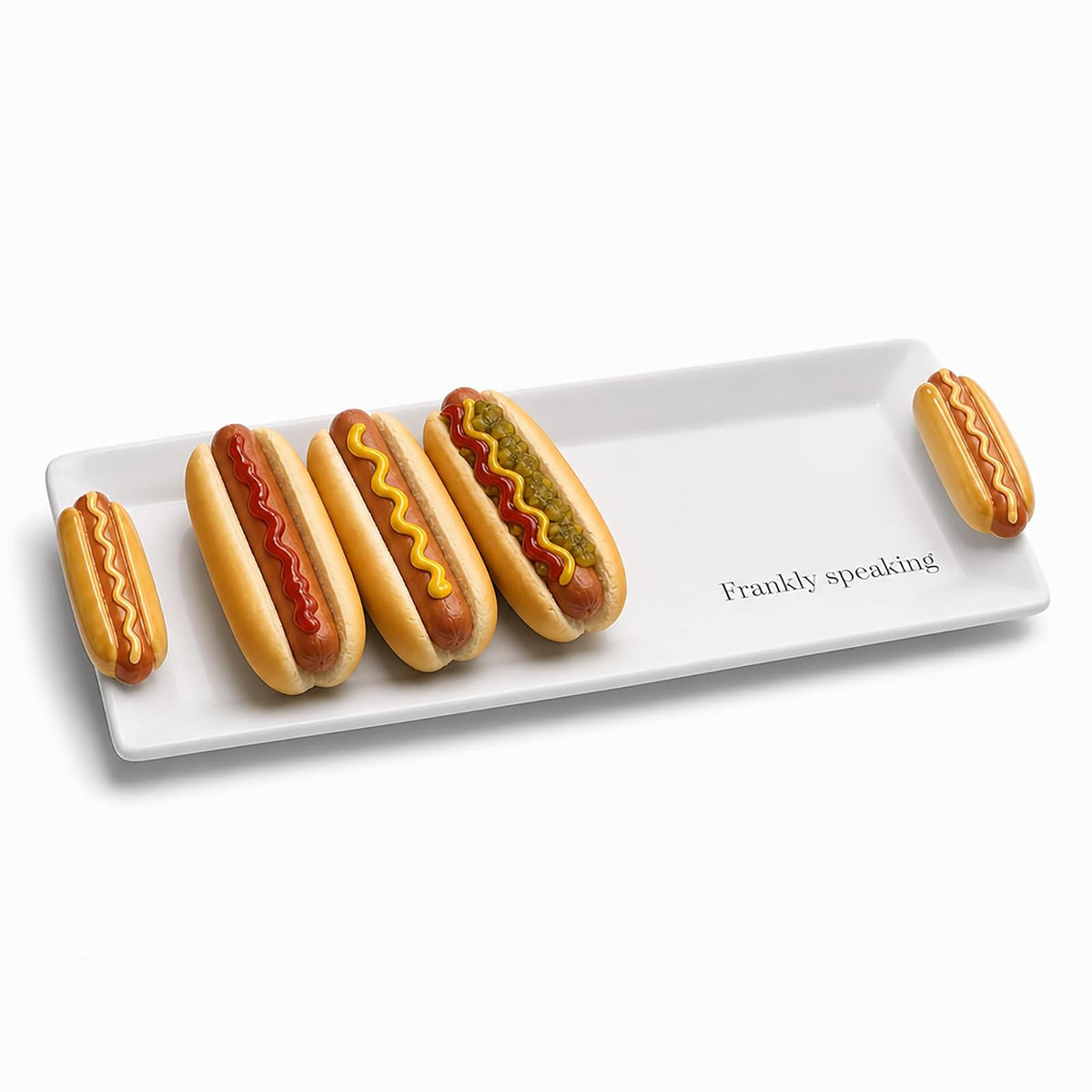 Mud Pie Tray, 14.5" x 6" x 0.3", White