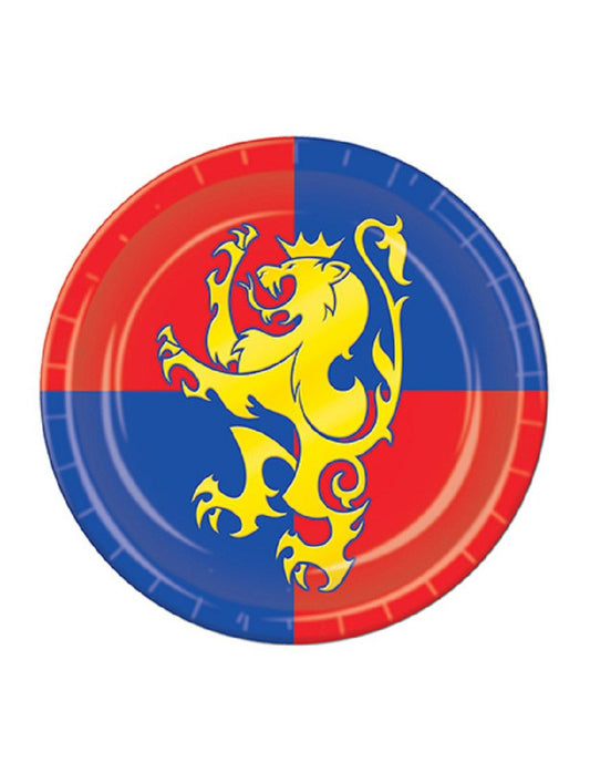 Beistle Medieval Round Plates, 7 Inch, Multicolored