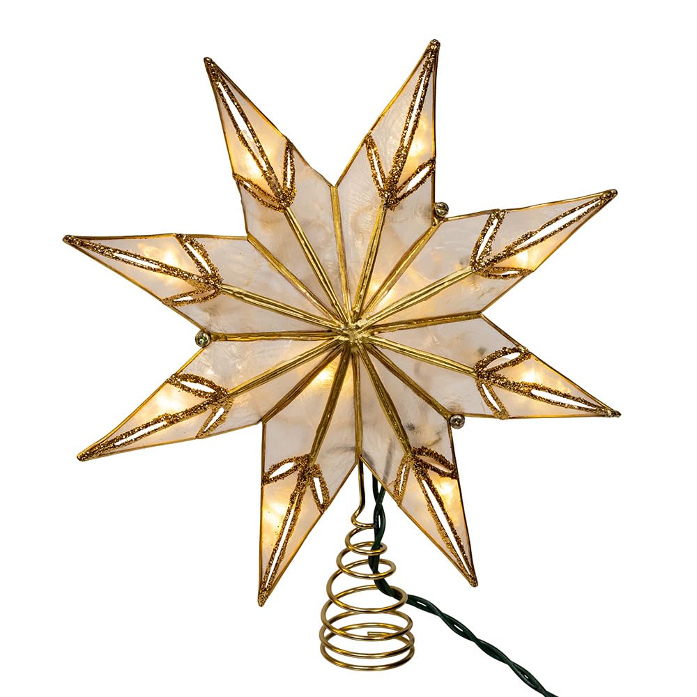 Kurt S. Adler Tree Topper, 9.45" L x 2.17" W x 9.45" H, Light Gold