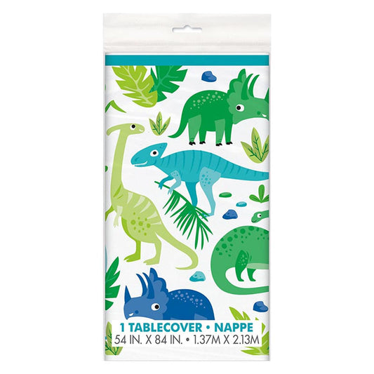 Unique Industries Blue & Green Dinosaur Plastic Tablecover - 1 Pc