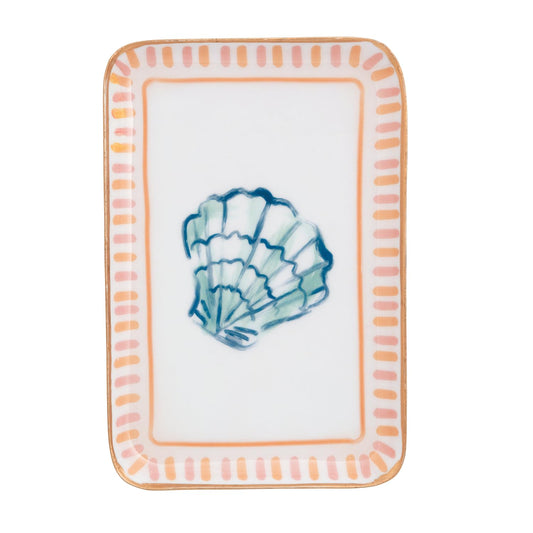 Mud Pie Tray, 6" x 4" x 0.5", Blue Shell