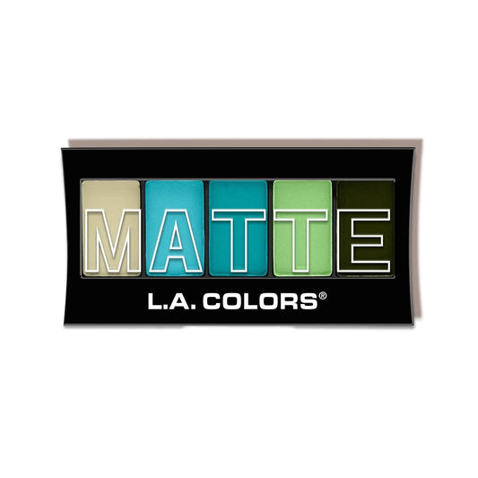 L.A. Girl COLORS 5 Color Matte Eyeshadow, Teal Argyle, 0.25 Oz