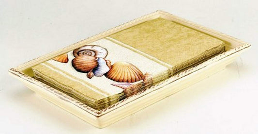 Boston International Ceramic Guest Towel Caddy, Cream