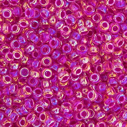 John Bead Craft Bead, Small, Crystal Hot Pink Lined AB