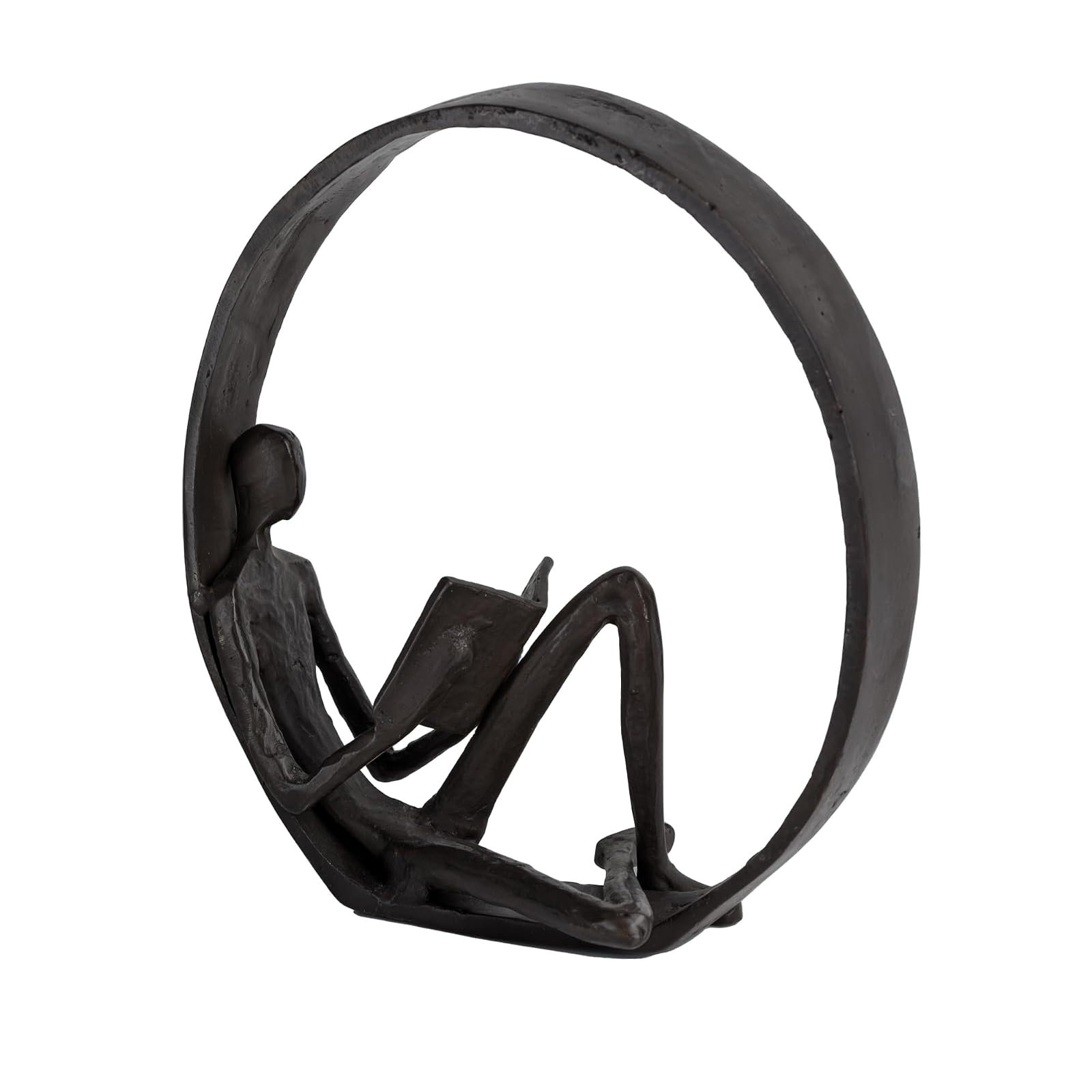 Danya B. Small Iron Sculpture Accent Piece, Gift for Readers, Teachers, and More, Old-Fashioned Decorative Object for Home, Office, Table and Desktop Decor