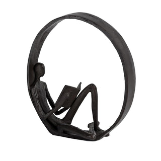Danya B. Small Iron Sculpture Accent Piece, Gift for Readers, Teachers, and More, Old-Fashioned Decorative Object for Home, Office, Table and Desktop Decor