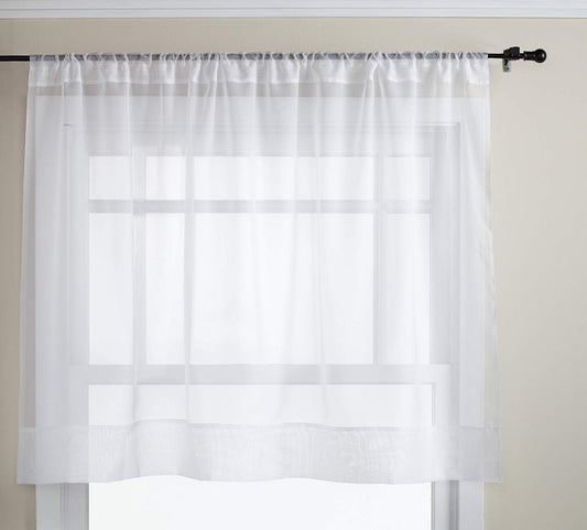 Belle Maison Stylemaster Elegance Sheer Voile, 60" X 36" | Panel, White