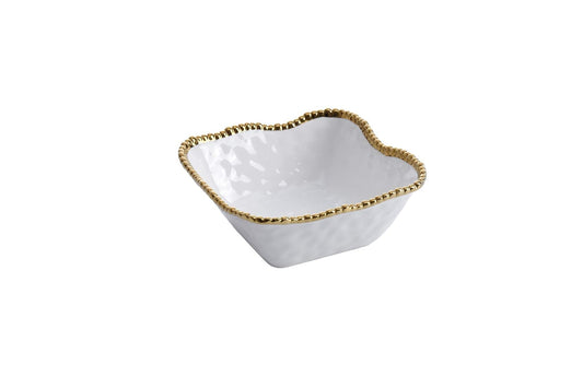 Pampa Bay Golden Salerno Porcelain Medium Square Salad Bowl