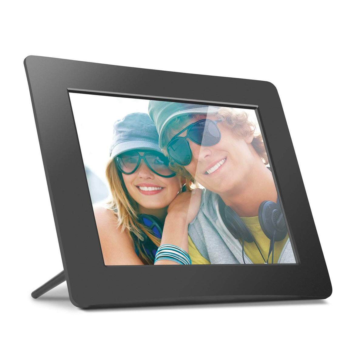 Aluratek Digital Picture Frame, 8" (w/o Built-in Memory), Black