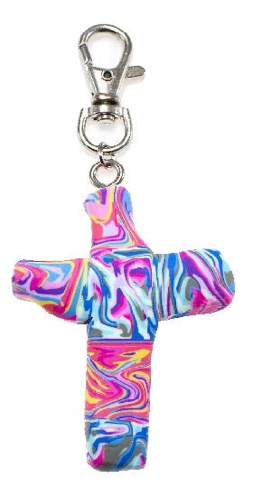 First & Main Comforting ClayTM Cross Collection Marble Design Cross Clip