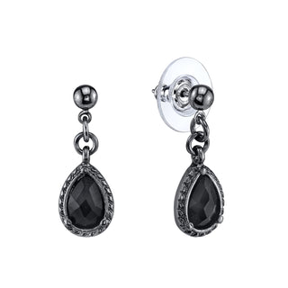 1928 Jewelry Company Earring, .88"L X .43"W, Black