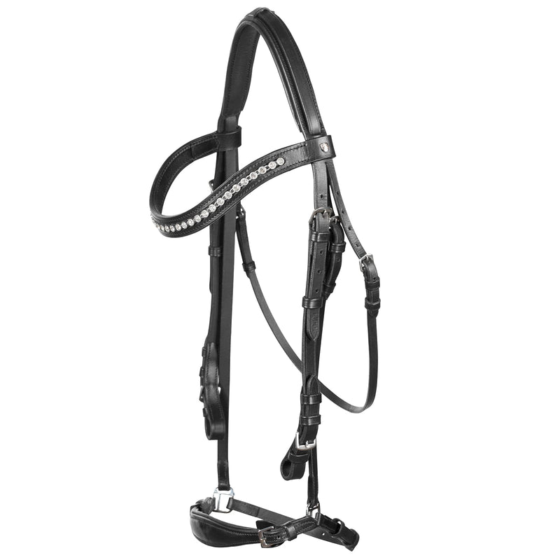 HORZE Bergen Leather Remont Bridle - Black - Horse