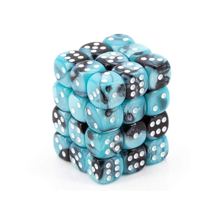 Chessex Game Dice, 12mm, Gemini™ BlackShell W/White