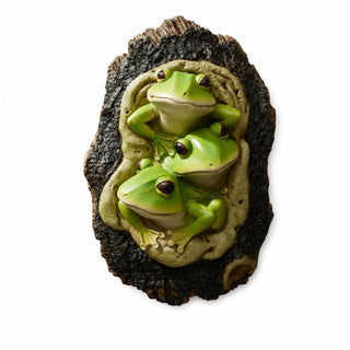 Comfy Hour 9.3 Inch Frog Figurine Wall Hanger, Tree Cavity Hook