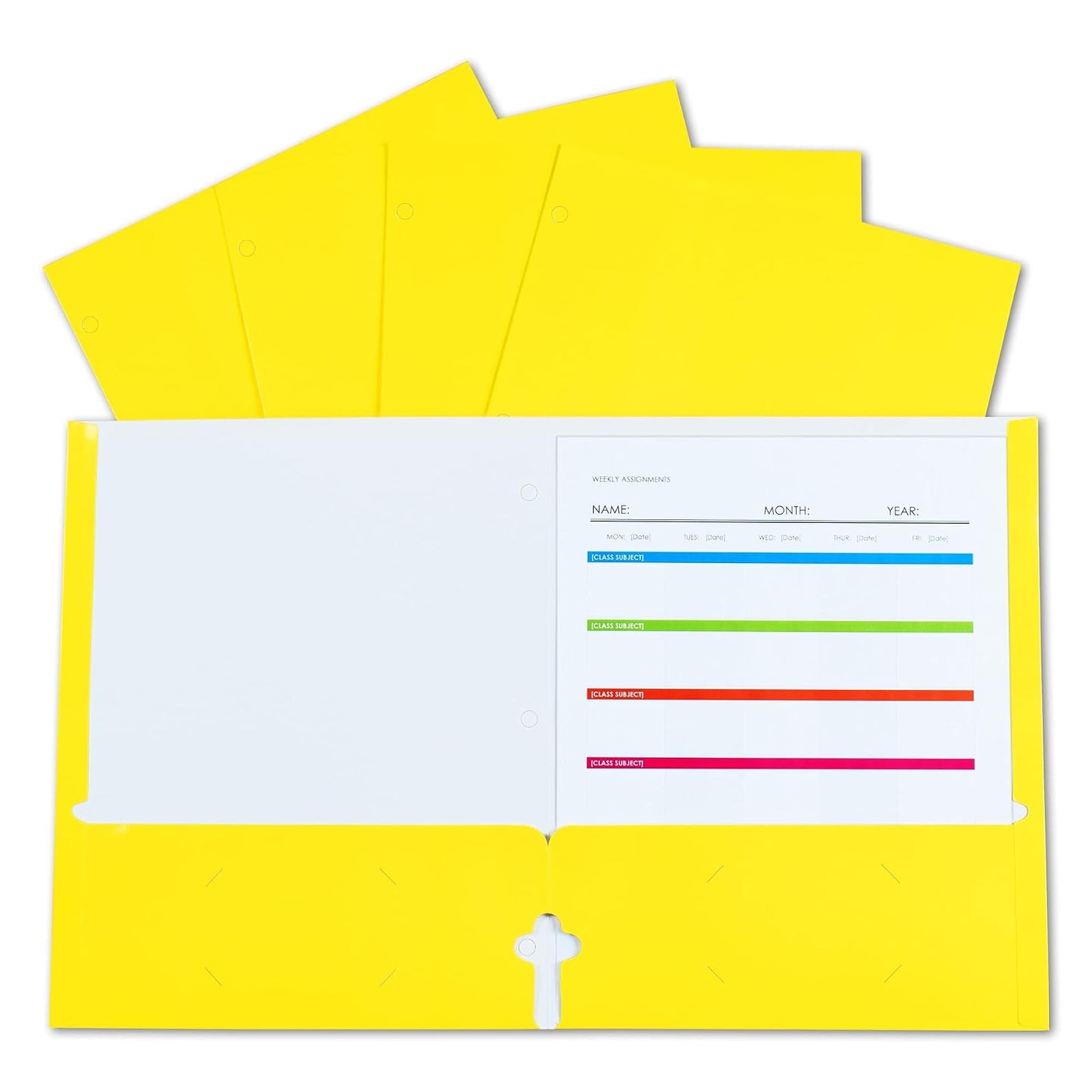 C-Line Products CLI06316 2 Pocket Laminatd Paper Portfolios, Yellow - Box of 25