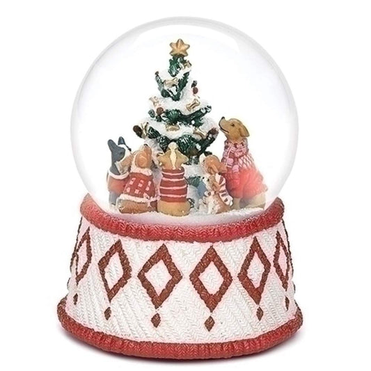 Roman 6 Inches Musical Dogs Around The Tree Dome