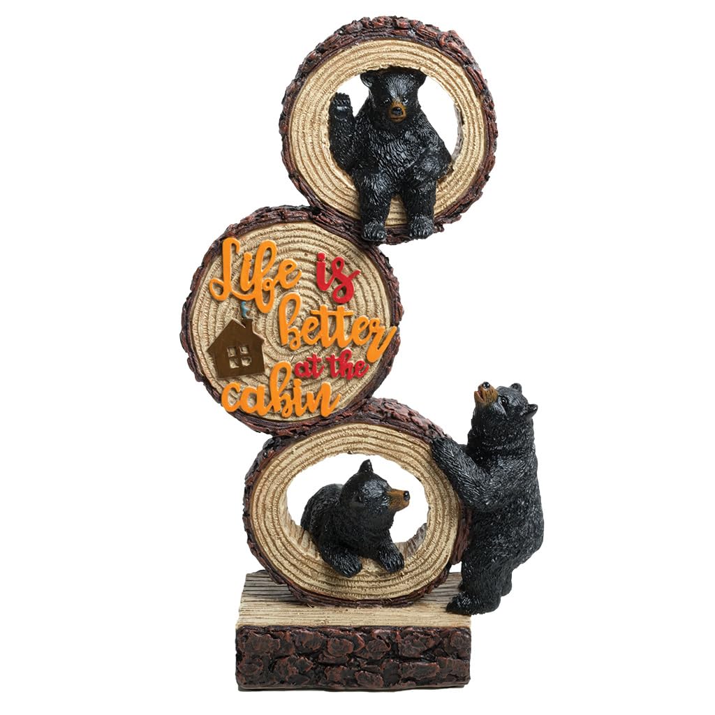 Lipco Bear Slice Stacked Figurine, 8.5-inches Height, Polyresin, Home Decor Accessories