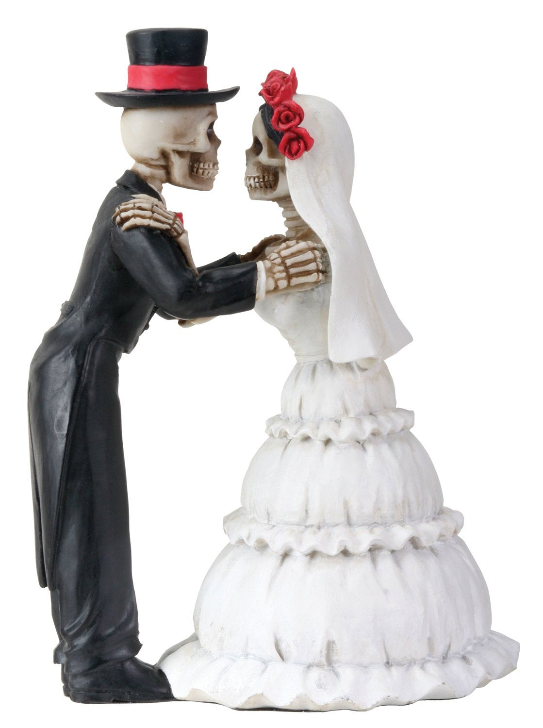 Pacific Trading YTC 4 Inch Day of The Dead Skeleton Wedding Couple Kiss Figurine