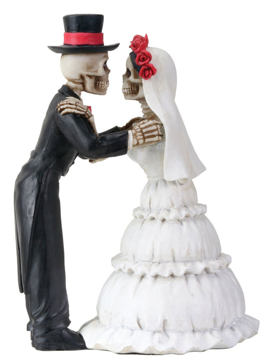 Pacific Trading YTC 4 Inch Day of The Dead Skeleton Wedding Couple Kiss Figurine