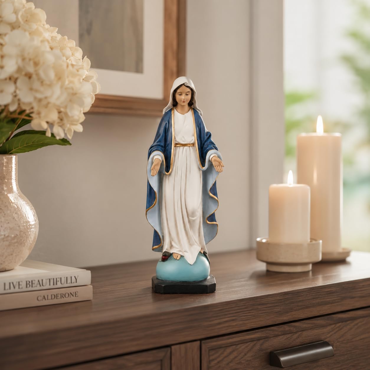 Comfy Hour 9 Inch Virgin Mary Statue, Our Lady of Grace, Set of 1