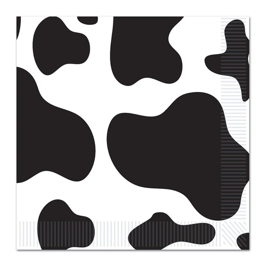 Beistle Disposable Napkin, Luncheon Napkins, Black, White