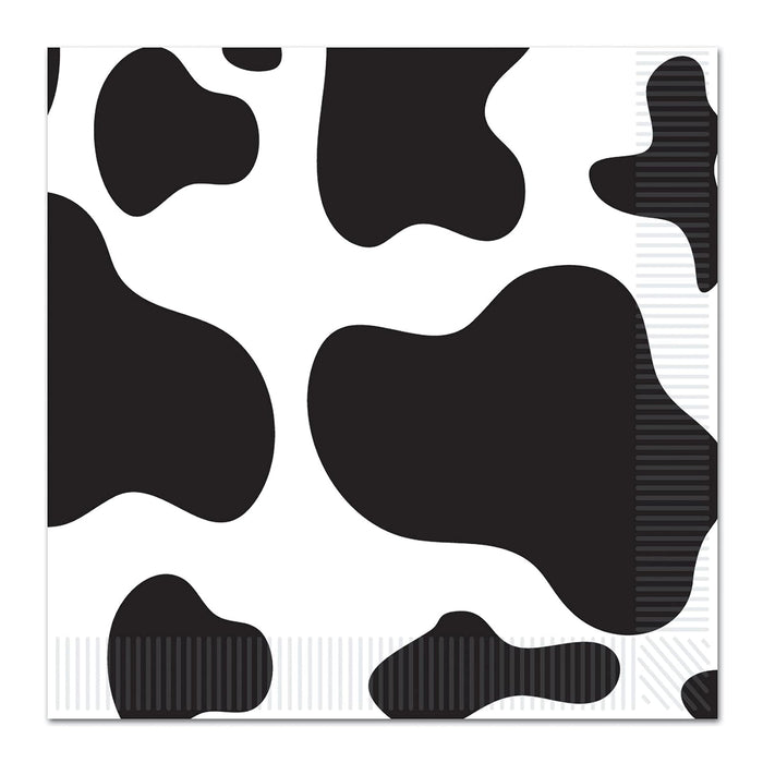 Beistle Disposable Napkin, Luncheon Napkins, Black, White