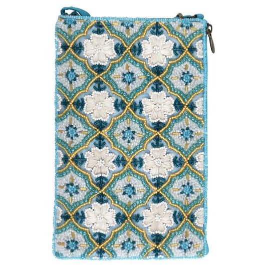 Bamboo Trading Club Bag Floral Textile, Blue