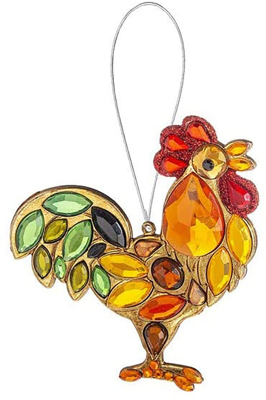 Ganz ACRY-736 Rooster Hanging Ornament, 3-inch Length