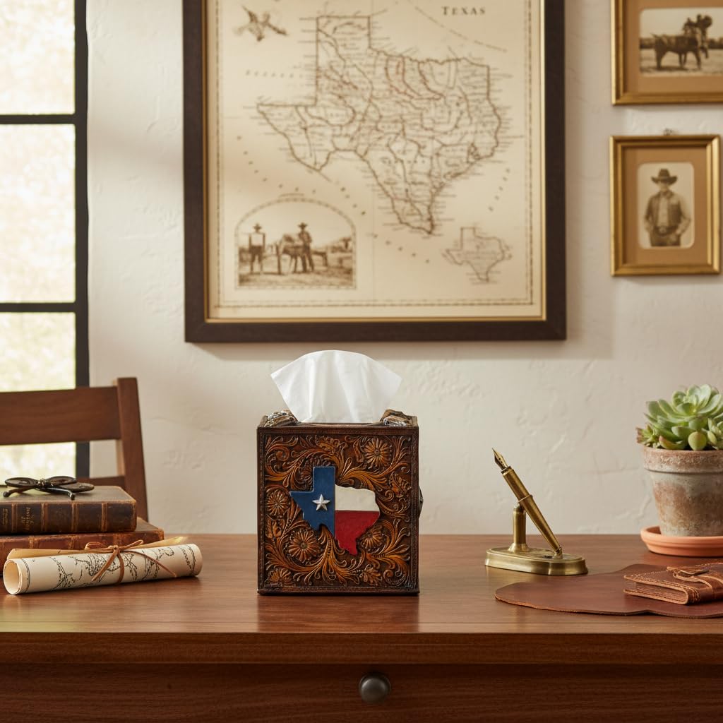 Comfy Hour Facial Tissue Holder, 12.1 Inch, Brown