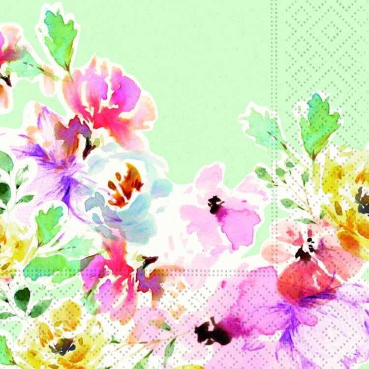DESIGN DESIGN Delightful Blooms Beverage Napkin, Party Supplies