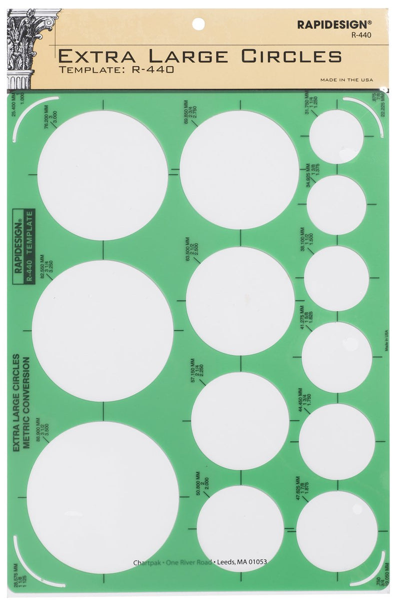 Rapidesign Extra Large Circles Template, 1 Each (R440)