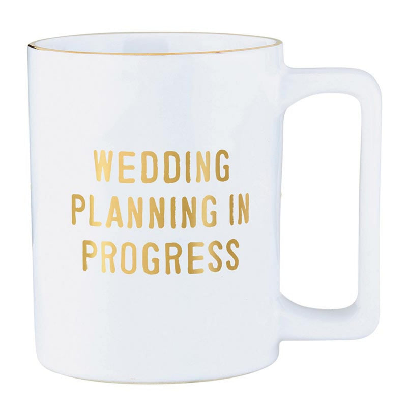 Santa Barbara Design Studio Wedding Gifts Gold Foil Ceramic Coffee Mug, 16-Ounce, Planning In Progress