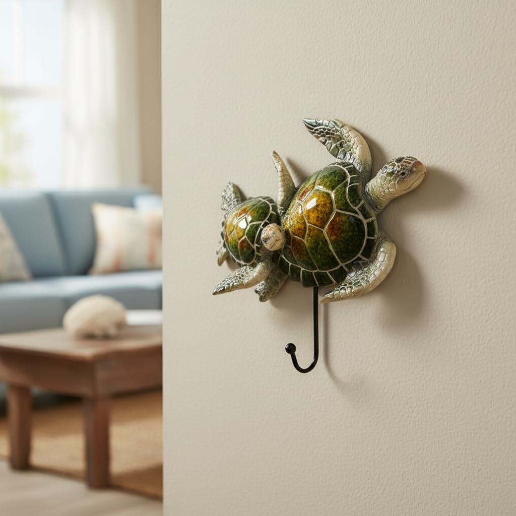 Comfy Hour Ocean Voyage with Sea Turtles Collection 5" Turtle Coastal Ocean Theme Decorative Wall Hanger, Polyresin
