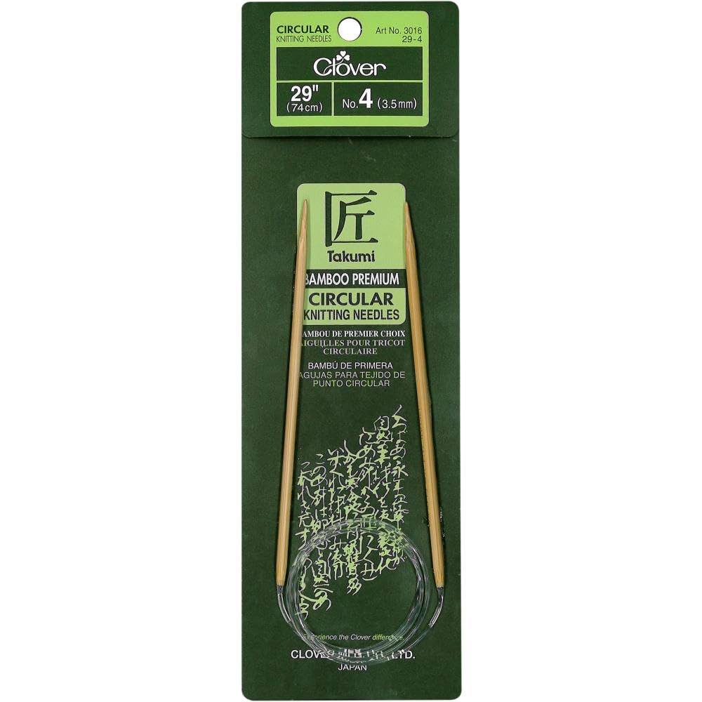 Clover Takumi Bamboo Circular 29-Inch Knitting Needles, Size 4 (3016/29-04)