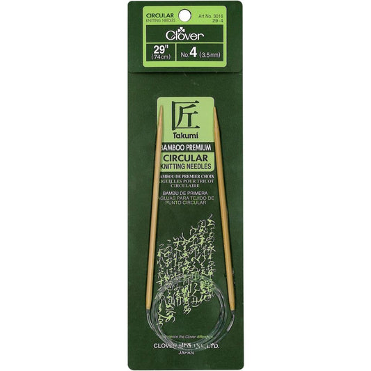 Clover Takumi Bamboo Circular 29-Inch Knitting Needles, Size 4 (3016/29-04)