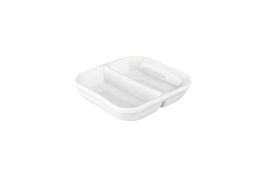 BIA Cordon Bleu Asian 2-Ounce Divided Sauce Dish, Set of 12, White