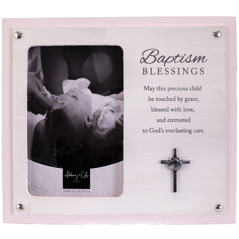 Abbey &amp; CA Gift Pink Baptism Blessings Frame W/Easel &amp; Hanger