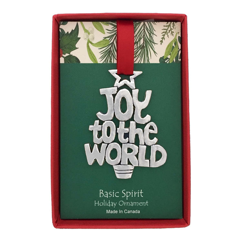 Basic Spirit Pewter Joy to The World Christmas Tree Ornament Decoration