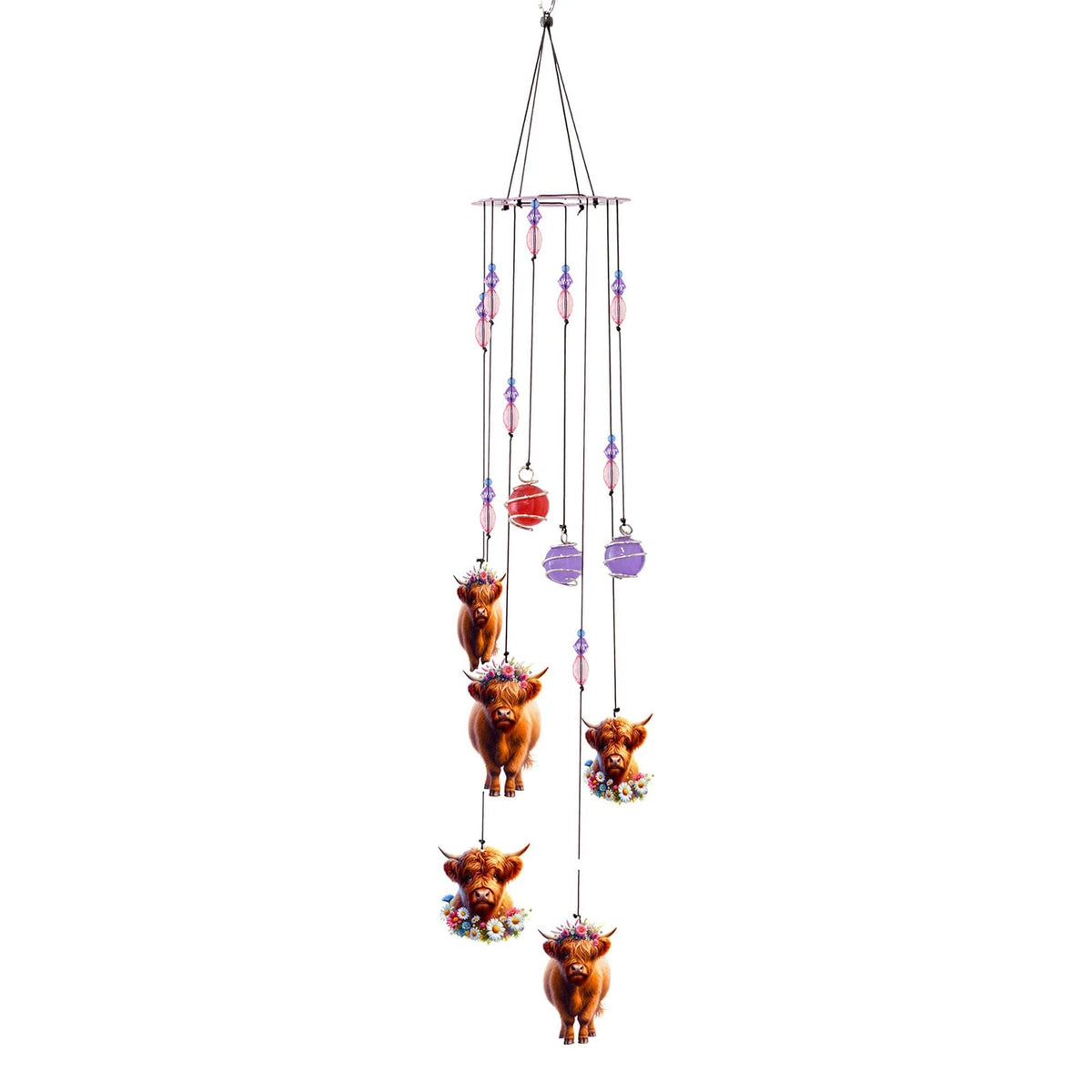 Spoontiques Wind Chime, Highland Cow, Rustic