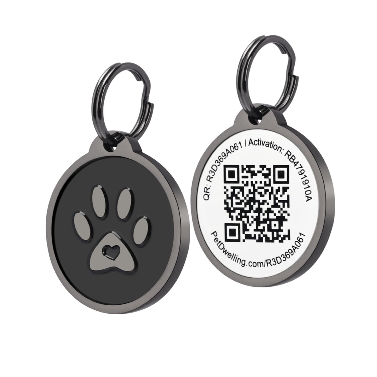 Pet Dwelling Label, 1.14 inches diameter, Lux Black Paw