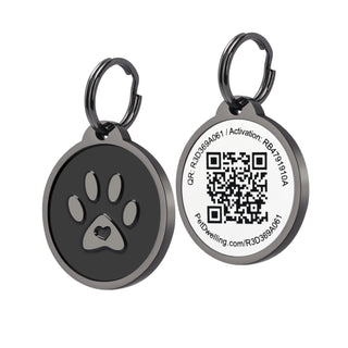 Pet Dwelling Label, 1.14 inches diameter, Lux Black Paw