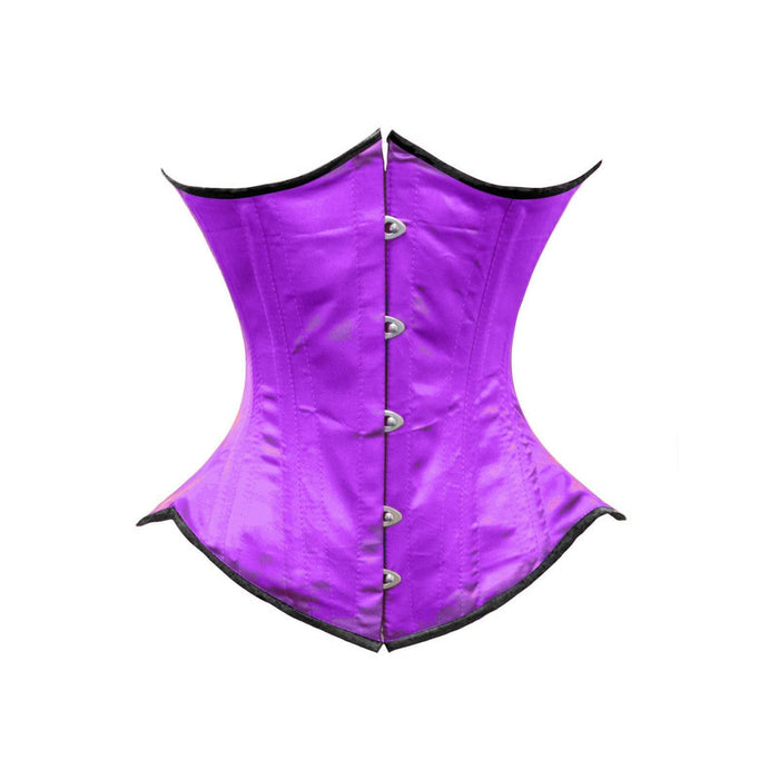 luvsecretlingerie Corset, X-Small, Purple (Black Trim)
