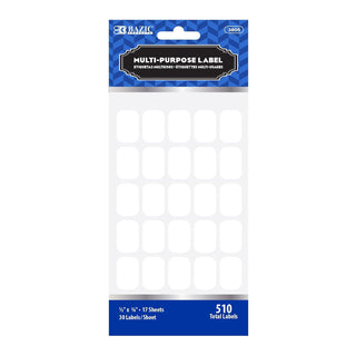 BAZIC 1/2" X 3/4" White Multipurpose Label (510/Pack)