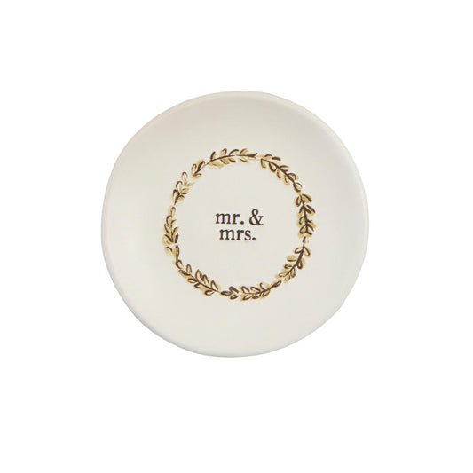 Mud Pie Dishware Plate, 4" dia, Mr Mrs