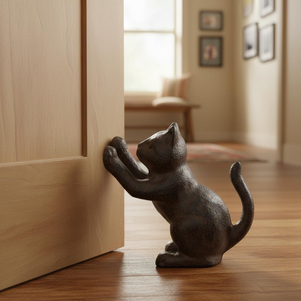 Comfy Hour Cast Iron Door Stopper - Cat