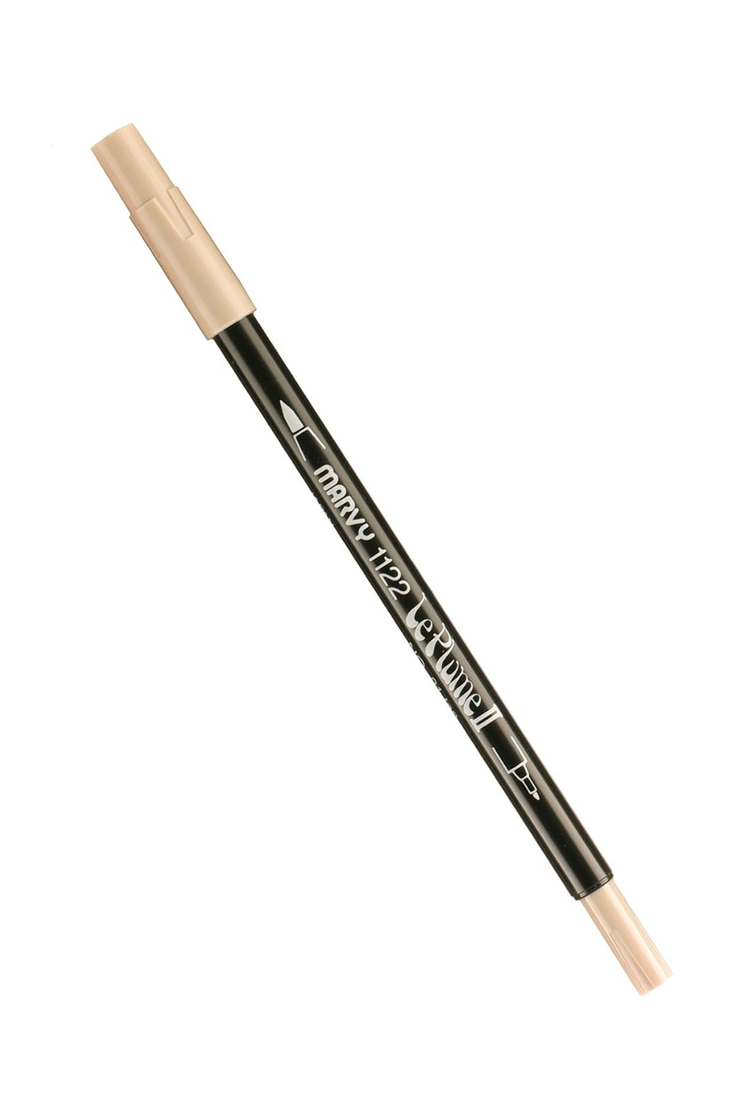 Uchida 1122-C-91 Marvy Extra Fine Tip Le Plume II Double Ender Marker Pen, Tan